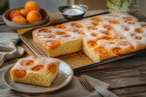 Aprikosen-Sandkuchen vom Blech: saftig auch am nächsten Tag