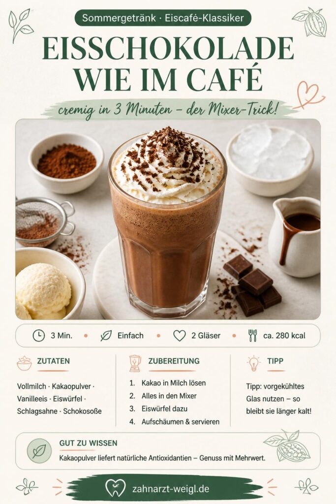Cremige Eisschokolade wie im Café – Mixer-Trick in 3 Minuten